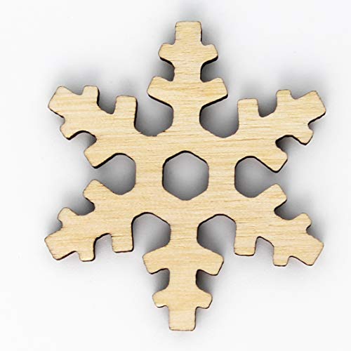 Snowflake Christmas Unfinished Wood Laser Cut Out Cutout Shape Crafts Sign DIY Ready to Paint or Stain Texan Wood Crafts