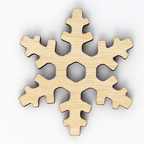 Snowflake Christmas Unfinished Wood Laser Cut Out Cutout Shape Crafts Sign DIY Ready to Paint or Stain