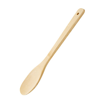 Restaurantware 12 Inch Serving Spoon, 1 Sturdy Wood Spoon For Cooking - Utensil For Non-Stick Cookware, Mix, Stir, or Serve, Natural Bamboo Kitchen