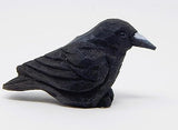 Selsela Raven Black Bird Crow Figurine Statue Sculpture Art Miniature Wood Carving Decor Small Animal Selsela