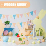 LUOZZY 10Pcs Easter Wooden Bunny Cutout Unfinished Wood Blank Rabbit Cutouts Spring DIY Paint Craft for Easter Party Favors LUOZZY