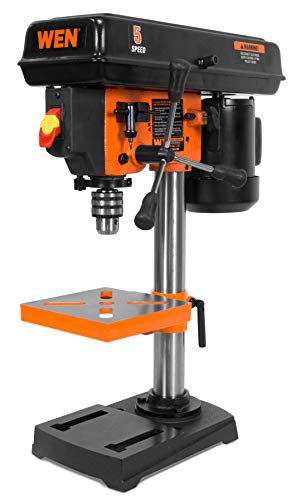 WEN 4206T 2.3-Amp 8-Inch 5-Speed Cast Iron Benchtop Drill Press,Black,Orange - WoodArtSupply