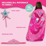 jackinthebox Princess Themed Arts and Crafts for Girls | Make a Cape, Tiara and Wand | Best Gift for Girls Ages 5 6 7 8 Years | 3 Craft Projects in 1 jackinthebox