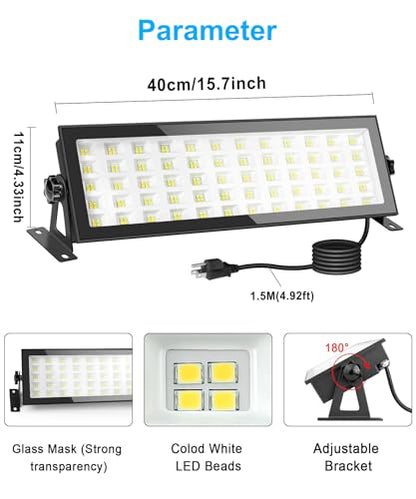 120W LED Shop Light for Garage 1000W Equiv, 10000lm Very Bright LED Work Light, IP66 Waterproof Outdoor Flood Light with Plug, 5000K Daylight White - WoodArtSupply