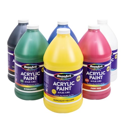 RoseArt Acrylic Paint 6 Color Set 64 oz.