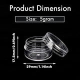 5 Gram Sample Containers with Lids, 50 Count 5ML Clear Sample Jars, Empty Lip Balm Containers with Lids, Small Makeup Travel Containers for Glitter, GOLACKY