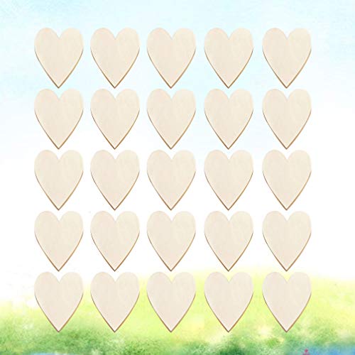 Healifty 25PCS Unfinished Wood Craft Wedding Wood Confetti Natural Wood Slice Wood Slice Craft DIY Wood Ornament Unfinished Wood Cutout DIY Calendar Healifty