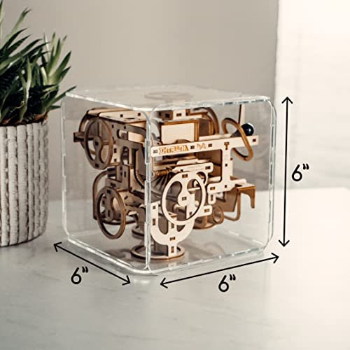 Intrism Mini - 3D Puzzle & Wooden Marble Maze for Kids & Adults, Ages 12+, Labyrinth Gravity Maze Game - Brain Teaser Gift, 6" Maze Cube Puzzle Box Intrism