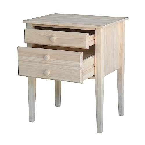 International Concepts Accent Table with Drawers Unfinished IC International Concepts