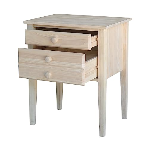 International Concepts Accent Table with Drawers Unfinished