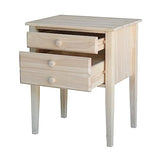 International Concepts Accent Table with Drawers Unfinished IC International Concepts