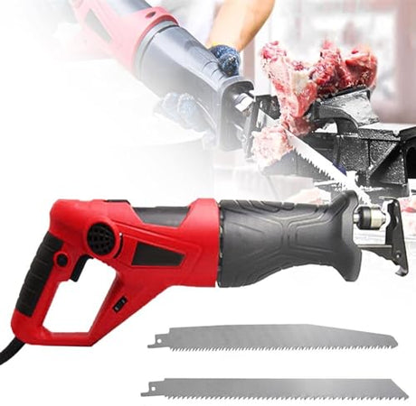 Bone Saw Machine, Electric Bone Saw Professional Butchers Saw Variable Speed Electric Corded Sabre Saw with Blades for Cutting Metal Wood Pork Beef SPUZZO
