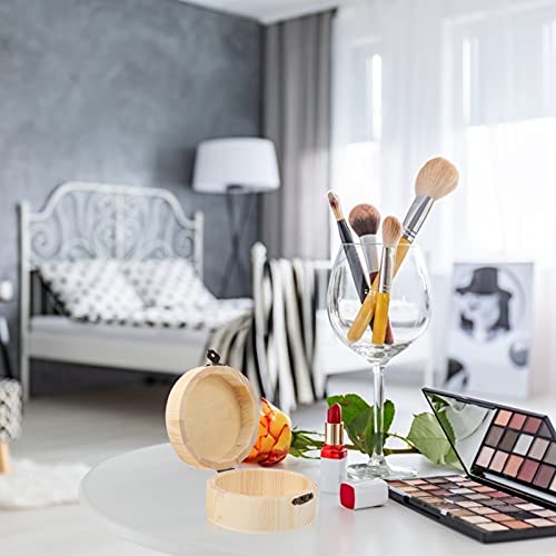 DOITOOL 2pcs Unfinished Round Wood Storage Box with Lid Jewelry Container for Wedding Party DIY Craft Home Storage Organizer Decorative Box DOITOOL