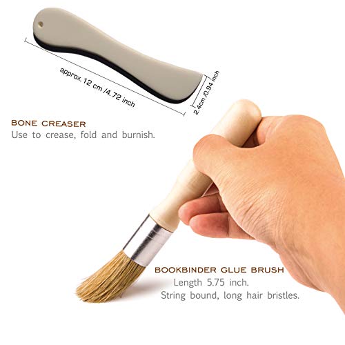 VENCINK Bookbinding Kits, Bookbinding Supplies Hand Book Binding Starter Tools Set with Genuine Bone Folders, Paper Awl, Large-Eye Needles, Waxed VENCINK