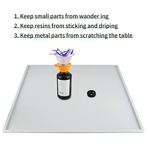 Imdinnogo BCZAMD Large Silicone Mat for 3D Resin Printer 510X510mm/20in Clean-up or Resin Transfer to Protect Desk Clean Work Mat for DLP SLA LCD - WoodArtSupply