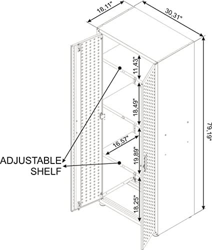 Manhattan Comfort Fortress Tall Wood Garage Cabinet in White Manhattan Comfort