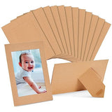 50 Pack Kraft Paper Picture Frames 4x6, Cardboard Photo Easels for DIY Projects, Crafts Juvale