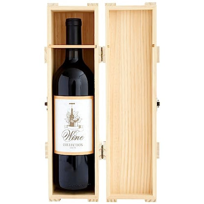 Juvale Wooden Wine Box for Split or Demi Wine Bottles, Single Wine Gift Box with Clasp for Birthday Party Gifts, Housewarming, Wedding, Anniversary - WoodArtSupply