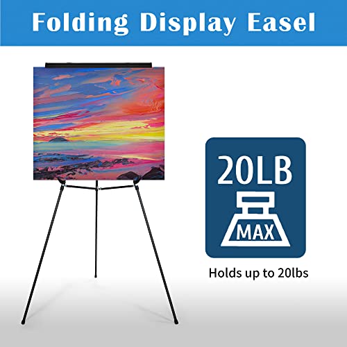 Falling in Art Aluminum Flip Chart Display Easel Stand with Adjustable Floor for Boardroom, Whiteboard, Paper Pads, Signage, 63 1/2'' High, Black,2 Falling in Art