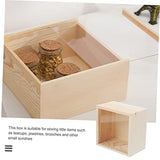 VILLCASE Box Storage Wooden Box Wooden Case with Lid Unfinished Wood Earring Storage Case Wood Storage Case Sundries Storage Case Hand Decor Jewelry VILLCASE