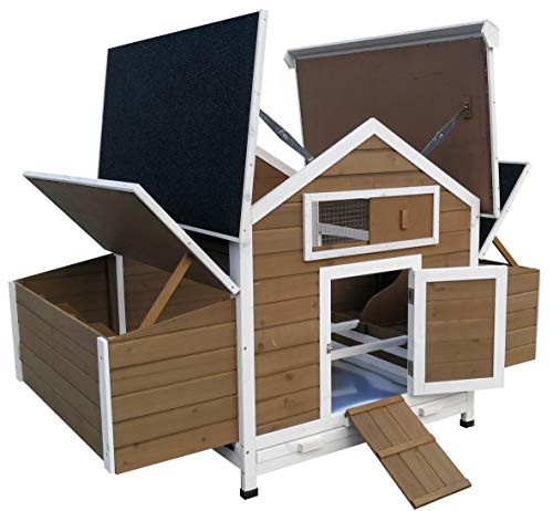 ChickenCoopOutlet Wood Chicken Coop Backyard Hen House 4-8 Chickens with 6 Nesting Box New
