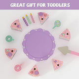 WoodenEdu Toddler Cake Toys for Toddlers 1-3,Wooden Pretend Play Food Fake Birthday Cake,Tea Party Learning Kitchen Gift Toy for Boys Girls (Cookies WoodenEdu