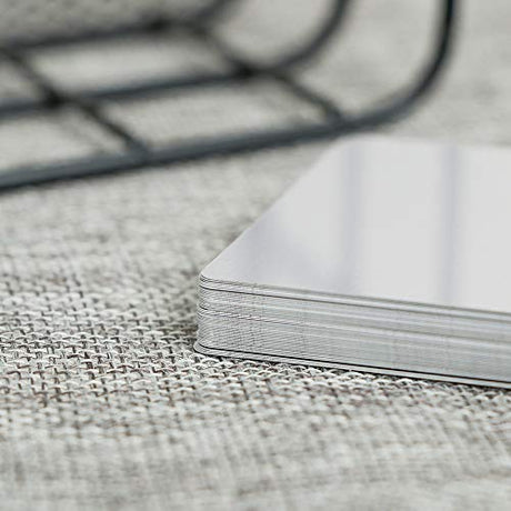 50 Pack Metal Business Cards Blanks Aluminum Sheet Blank Engraving Metal Tags Materials for CNC Engraver Laser Engraving DIY Gift Cards, Thicknes Yimaa