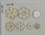 ALLinONE Flower Shape Unfinished Wood Cut Slices for for DIY Craft Decoration (Mixed Size) ALLinONE
