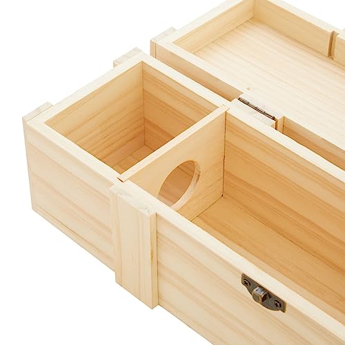 Juvale Wooden Wine Box for Split or Demi Wine Bottles, Single Wine Gift Box with Clasp for Birthday Party Gifts, Housewarming, Wedding, Anniversary - WoodArtSupply