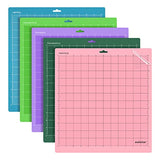 Welebar Cutting Mats for Cricut Maker/Maker3/Explore 3/ Air 2/Air, 5 Pack(12x12 Inch, StandardGrip/LightGrip/StrongGrip/FabricGrip) Replacement WELEBAR