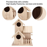 Pssopp Outdoor Birdhouse Unfinished Wood Bird House Kits to Paint for Kids Birdcages for Outdoors Hanging, 15.5 x 15.5 x 20cm(3 Rooms) Pssopp