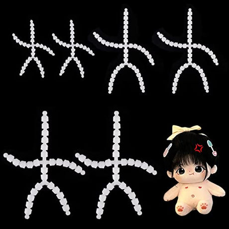 PH PandaHall 6pcs Body Joint Skeleton 3 Sizes Figure Movable Skeleton Plastic Joint Jeton Ball Socket Teddy Bear Connectors Soft Making Limbs and PH PandaHall