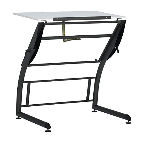 SD STUDIO DESIGNS Triflex Drawing Table, Sit to Stand Up Adjustable Office Home Computer Desk, 35.25"W X 23.5"D, Charcoal Black/White SD STUDIO DESIGNS
