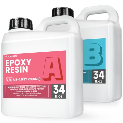 68oz Clear Epoxy Resin -High Gloss Resin Epoxy for Craft, Wood, Table Top Coating, Molds, Jewelry Making, No Bubbles, No Odor, Non Yellowing 2 Part - WoodArtSupply