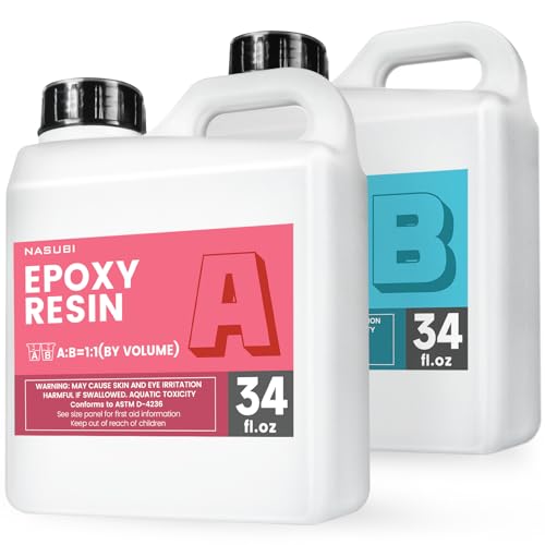 68oz Clear Epoxy Resin -High Gloss Resin Epoxy for Craft, Wood, Table Top Coating, Molds, Jewelry Making, No Bubbles, No Odor, Non Yellowing 2 Part