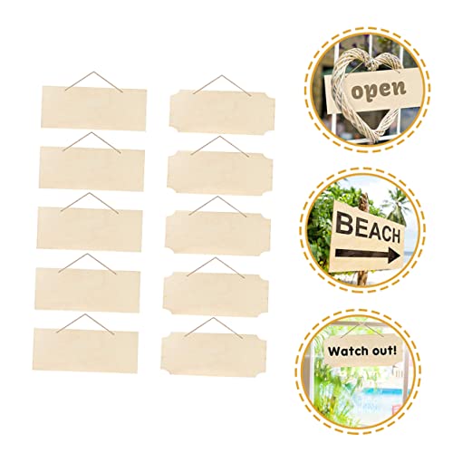 Kisangel Hanging Wooden Sign Unfinished Wood Sign Wood for Crafts Unfinished Wood Slice Rectangular Wooden Sign Crafts Wood Signs Wood Crafts Kisangel