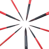 Transon Round Paint Brush Set 9pcs Synthetic Sable Hair for Acrylic Painting Watercolor Painting Gouache Ink Craft and Detail Painting TRANSON