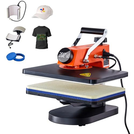 VEVOR Heat Press 15X12 Inch Heat Press Machine 5 in 1 Digital Multifunctional Sublimation T-Shirt Heat Press Machine for T Shirts Hat Mug Cap Plate VEVOR