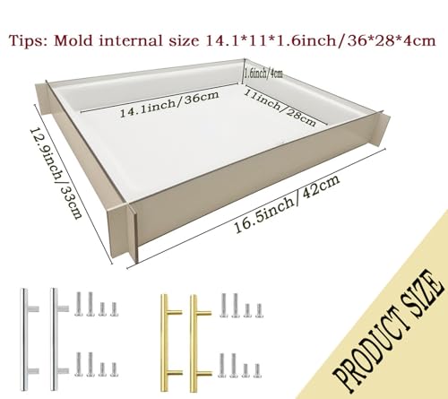 Silicone Cutting Board Molds 16 x12 inch, Table Mold, Large Resin Silicone Mold for Tray, Charcuterie Board, Tabletop - WoodArtSupply