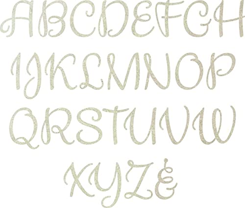4 Inch Tall Wooden Cursive Letters D, Unfinished Wood Alphabet Monogram Letter, Paintable Kids Cutout Love Air Font