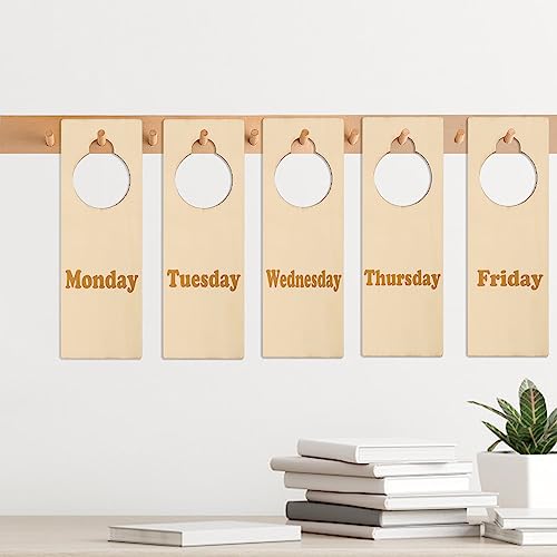 40 Pieces Unfinished Wood Door Knob Hangers, 8.7 x 3.15 x 0.1 Inch, Door Knob Signs for Painting, DIY Craft, Home, Office Hotel Decoration, Business GNIEMCKIN