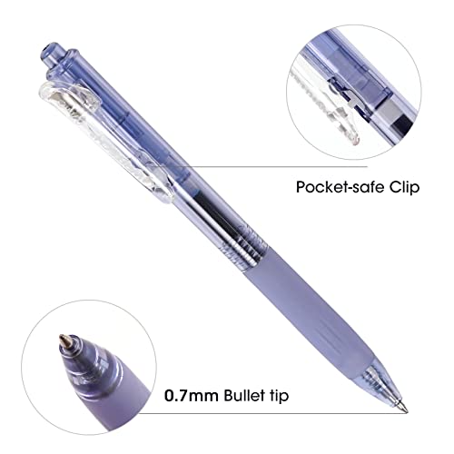 WRITECH Fine Point Gel Pens: Retractable 0.7mm Blue-Ink Color Pen for Journaling Smooth Writing Fine Point Tip Quick-dry Ink No Bleed Set 10ct - WoodArtSupply