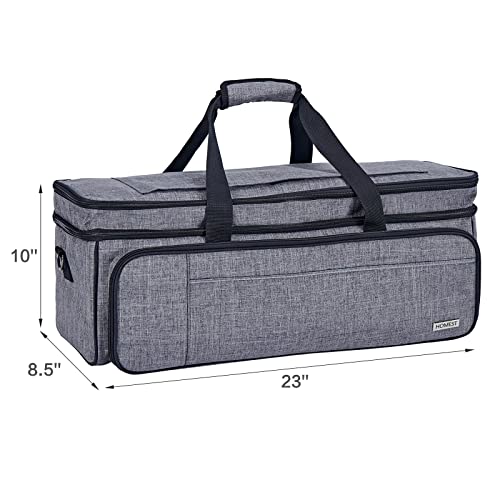 HOMEST Double Layer Carrying Case with Mat Pocket for Cricut Explore Air 2, Cricut Maker, Grey - WoodArtSupply