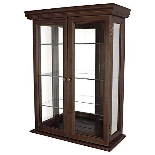 Design Toscano Country Tuscan Wall Curio Display and Storage Cabinet, 26 Inches High, Hardwood Frame, Walnut Finish