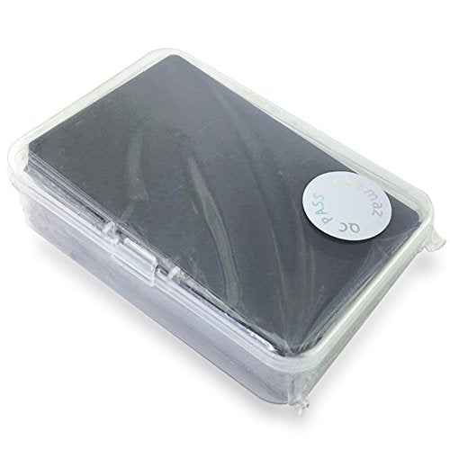 Ebamaz 100PCS Aluminum Alloy Metal Card Plate 3.4 X2.13X0.008 inch for Laser Engrave or UV Print (Black, Blank,Thin) ebamaz