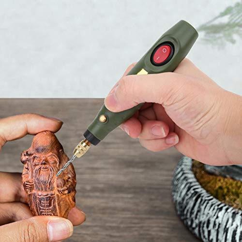 Mini Electric Drill, 18000 Rpm Grinder Engraver Rotary Carver Tool Kit, Agate Wood Carving US Plug AC 100‑240V, for Around-The-House and Crafting