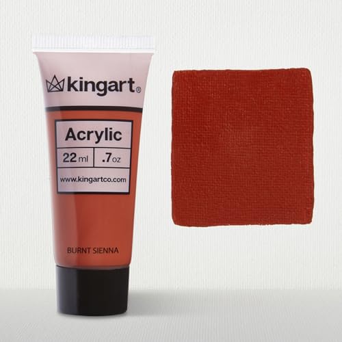 KINGART 500-136 PRO Artist Quality Burnt Sienna Acrylic Paint, 22ml (0.74oz) Tubes, 3 Pack - Set (66ml Total), Burnt Sienna KINGART