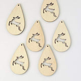 ALL SIZES BULK (12pc to 100pc) Unfinished Wood Laser Cutout Reindeer Deer Dangle Earring Jewelry Blanks Shape Ornaments Crafts Made in Texas Texan Wood Crafts