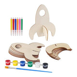 Aosekaa Unfinished Wooden Cutouts Wood Slices Ornaments Decor DIY Projects Rockets Wood Shapes for Scrapbook Woodworking Supplies DIY - 10pcs, Aosekaa