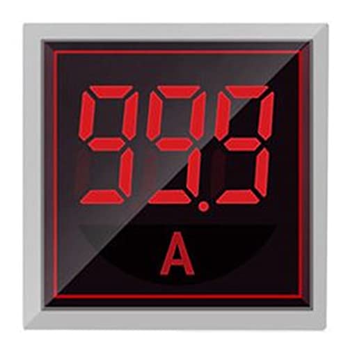 Szliyands Digital Display AC Current Indicator, 22mm Square Head LED Current Tester 0~100A Ammeter Monitor (Red) Szliyands